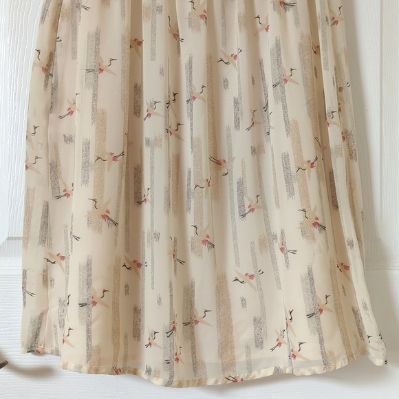 Silence + Noise Urban Outfitters Crane Printed Sleeveless Mini Dress Cream Small - Picture 14 of 15